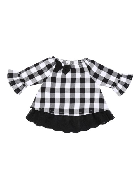 

Pantaloons Baby Girls Black Checked A-Line Dress