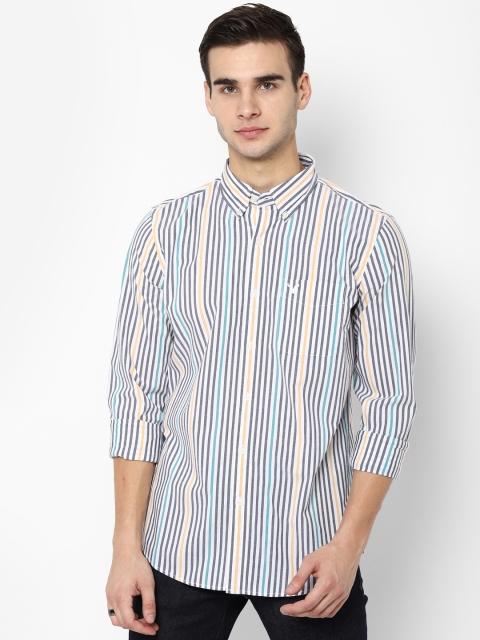 

AMERICAN EAGLE OUTFITTERS Men Multicoloured Slim Fit Striped Casual Shirt, Multi