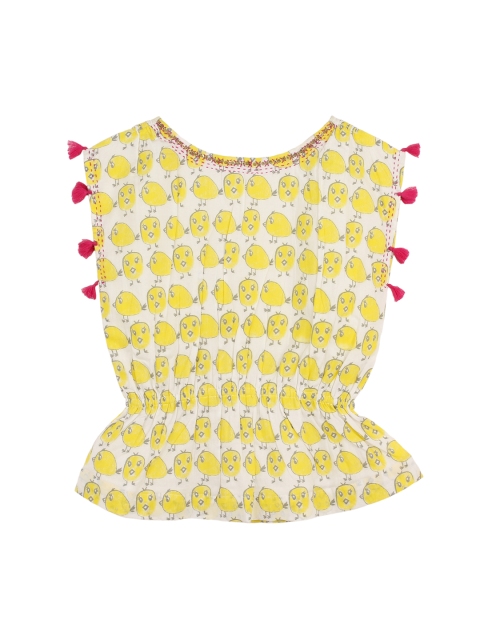 

My Little Lambs Girls Off-White Printed Top