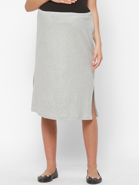 

Mystere Paris Women Grey Solid Straight Midi Maternity Skirt