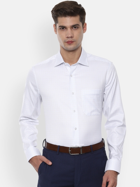 

Louis Philippe Men White Slim Fit Checked Formal Shirt