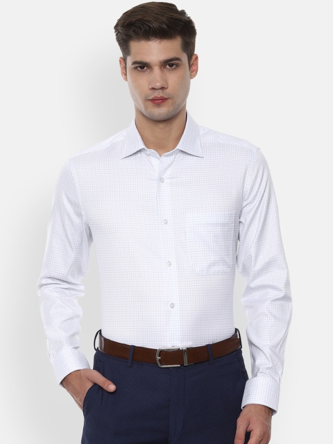 

Louis Philippe Men White Slim Fit Checked Formal Shirt