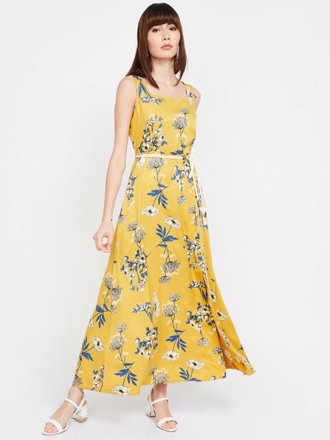 

CODE by Lifestyle Women Yellow Floral Printed Maxi Dress