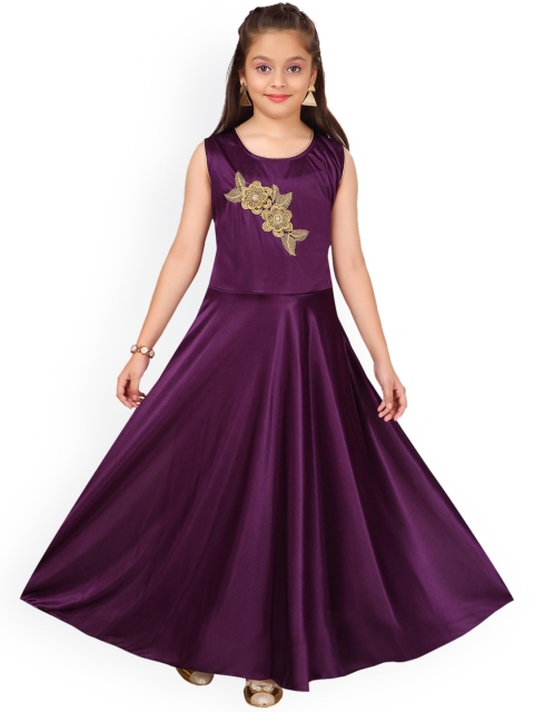 

Aarika Girls Purple Embellished Maxi Dress