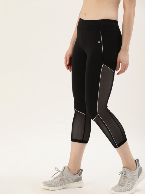 

ether Women Black Solid Semi Sheer Cropped Tights