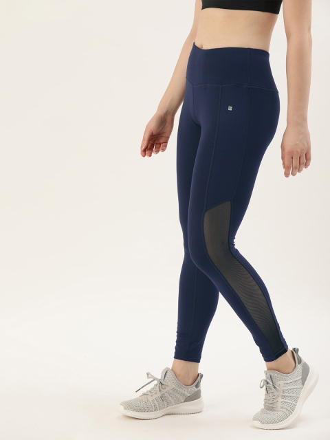 

ether Women Navy Blue Solid Semi Sheer Tights