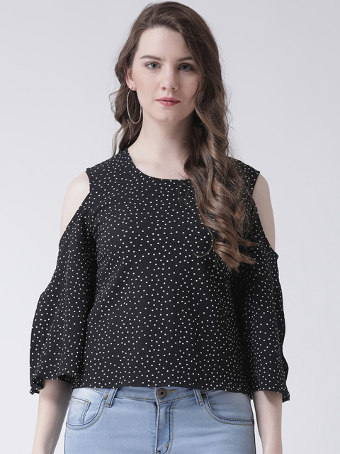 

The Vanca Women Black & White Printed Top