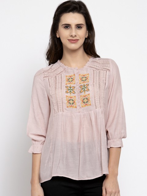 

Global Republic Women Pink Embroidered Top