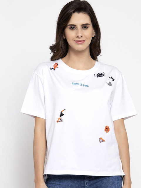 

Global Republic Women White Printed Top