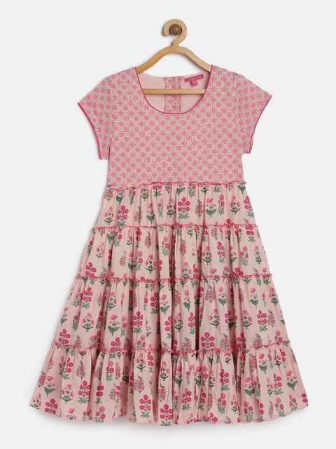 

Biba Girls Pink Ethnic Printed Fit and Flare Dress