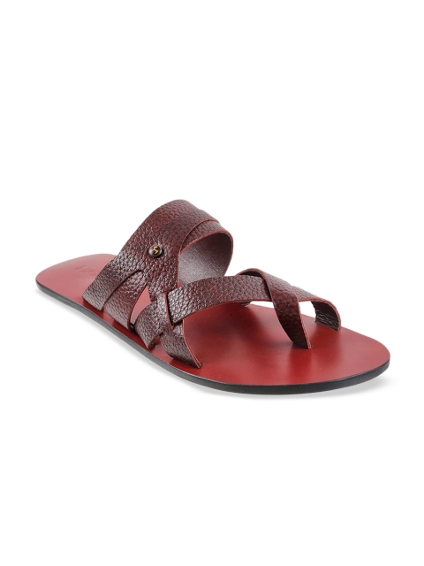 

Mochi Men Maroon Leather Comfort Sandals
