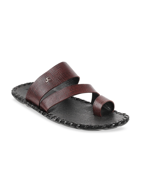 

Mochi Men Maroon Leather Comfort Sandals