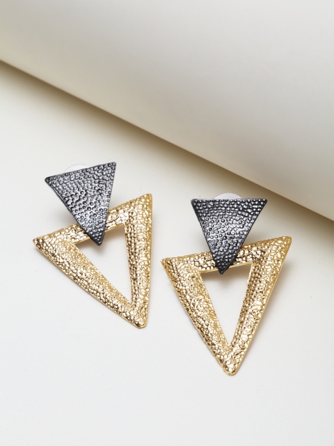

Madame Grey & Gold-Plated Triangular Drop Earrings