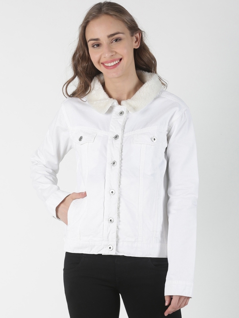 

Blue Saint Women White Solid Tailored Jacket