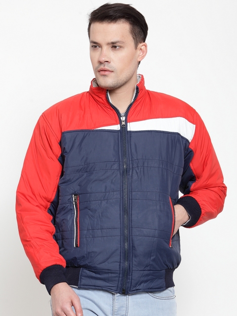 

VOXATI Men Navy Blue Colourblocked Padded Jacket