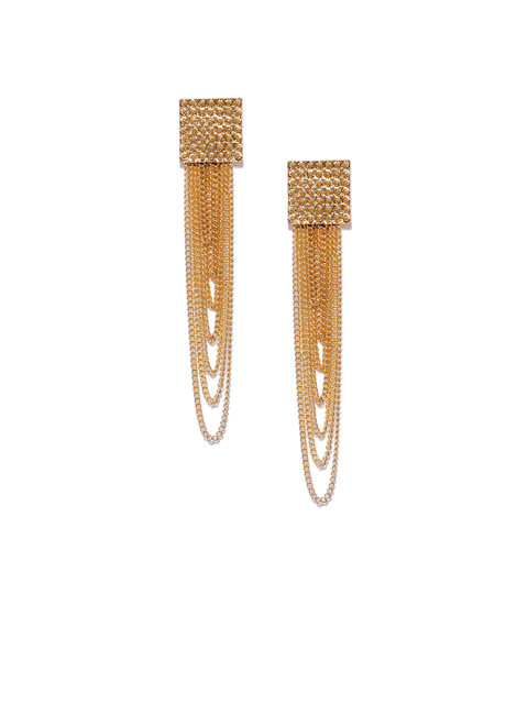 

OOMPH Gold-Plated Tasselled Contemporary Drop Earrings