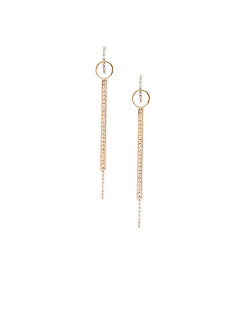 

OOMPH Gold-Plated & White Cubic Zirconia Contemporary Drop Earrings