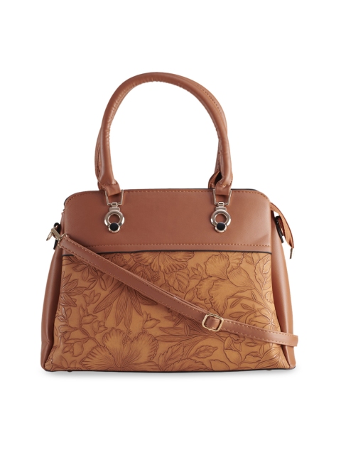 

LEGAL BRIBE Tan Brown Printed Handheld Bag