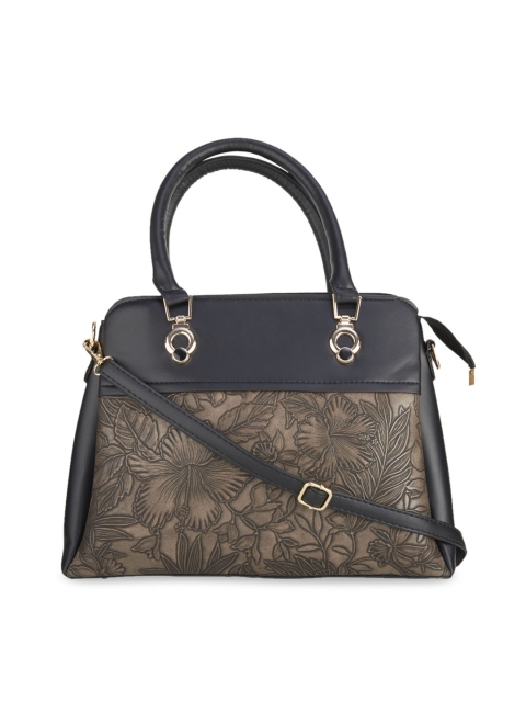 

LEGAL BRIBE Navy Blue & Brown Textured Handheld Bag