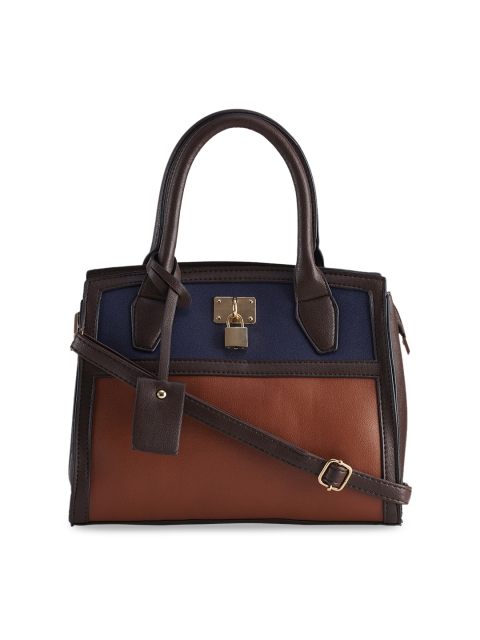 

LEGAL BRIBE Blue & Orange Colourblocked Handbag