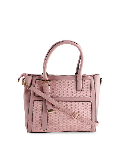 

LEGAL BRIBE Pink Self Design Handbag