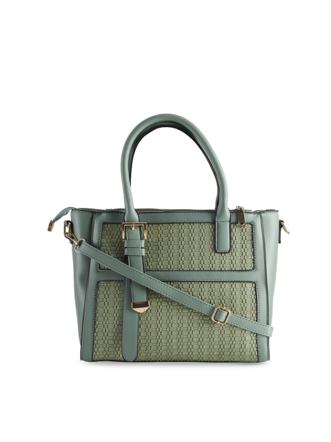 

LEGAL BRIBE Green Self Design Handbag