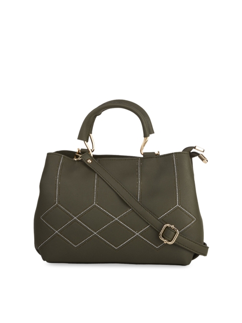 

LEGAL BRIBE Olive Green Checked Handbag