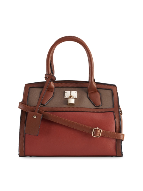 

LEGAL BRIBE Brown Colourblocked Handbag