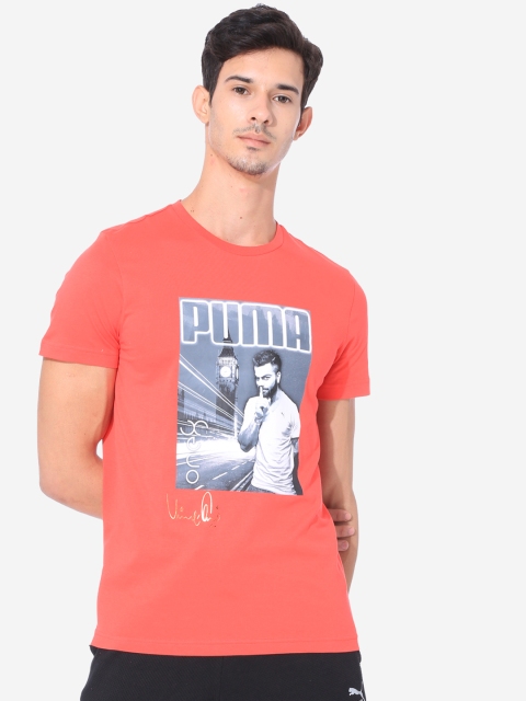 

one8 x PUMA Men Orange Virat Kohli Printed Round Neck T-shirt