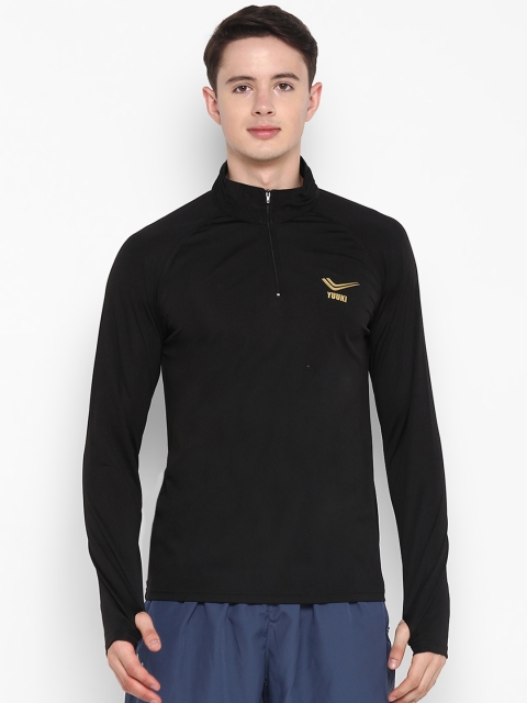 

Yuuki Men Black Solid High Neck T-shirt