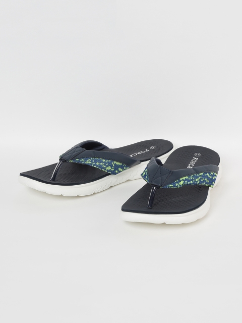 

Forca Men Navy Blue Self Design Thong Flip-Flops