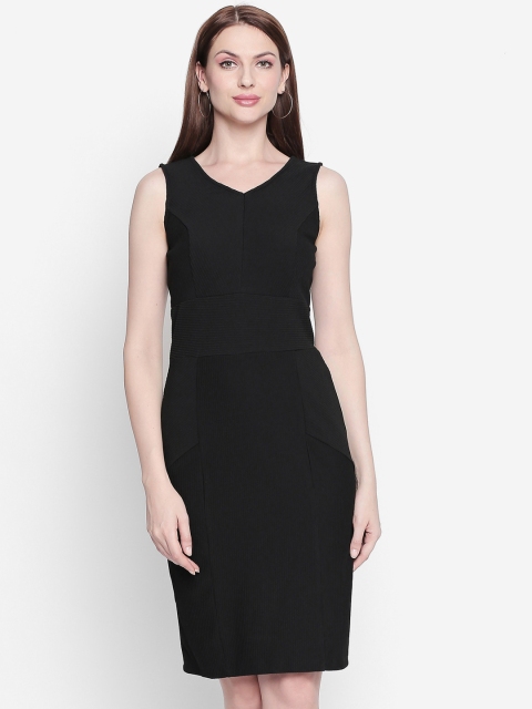 

Forever Glam by Pantaloons Women Black Solid Sheath Dress