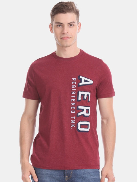

Aeropostale Men Red Brand Logo Appliqued Round Neck T-shirt