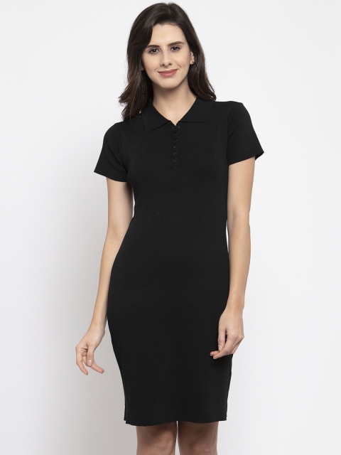 

Global Republic Women Black Solid Sheath Dress