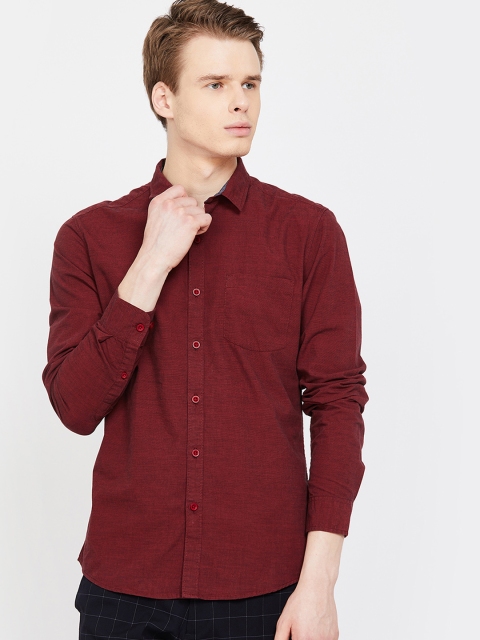 

Fame Forever by Lifestyle Men Burgundy Slim Fit Solid Casual Shirt