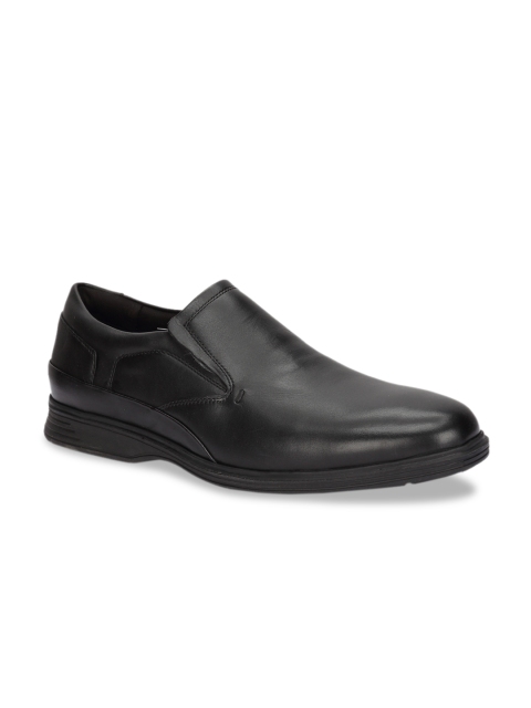 

Ruosh Men Black Solid Leather Slip-On Formal Shoes