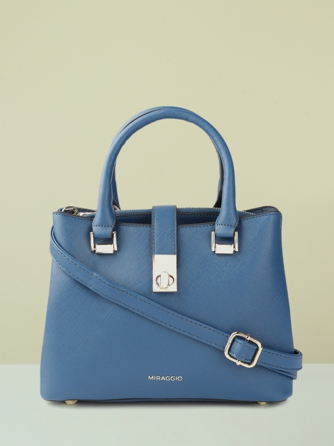 

MIRAGGIO Blue Solid Satchel Handheld Bag