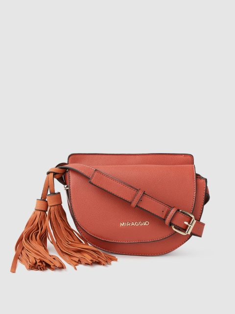 

MIRAGGIO Rust Red Solid Sling Bag