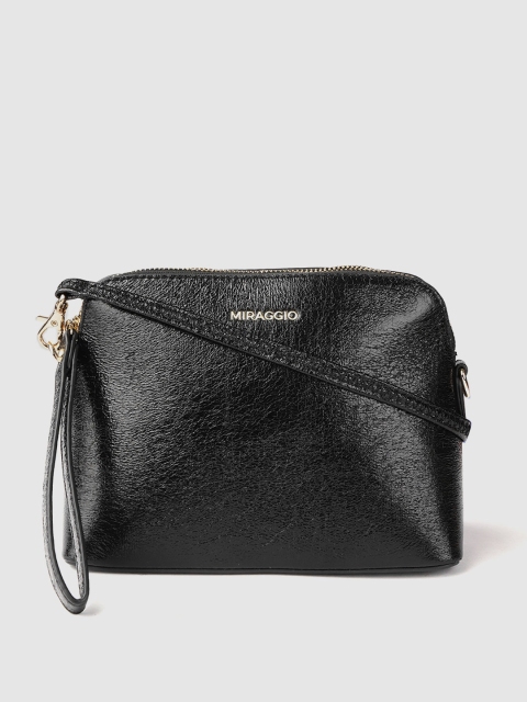 

MIRAGGIO Black Solid Sling Bag