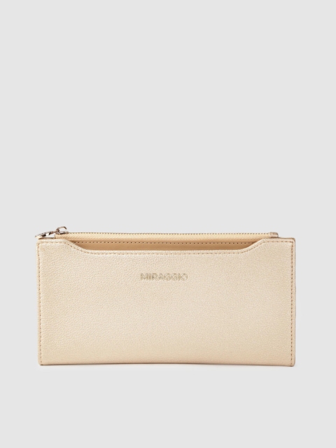 

MIRAGGIO Women Gold-Toned Solid Two Fold Wallet