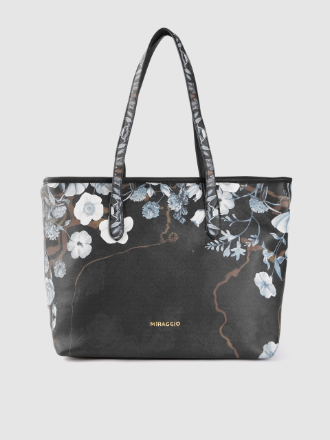 

MIRAGGIO Black & Blue Floral Print Shoulder Bag