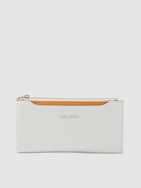 

MIRAGGIO Women Silver-Toned Solid Two Fold Wallet