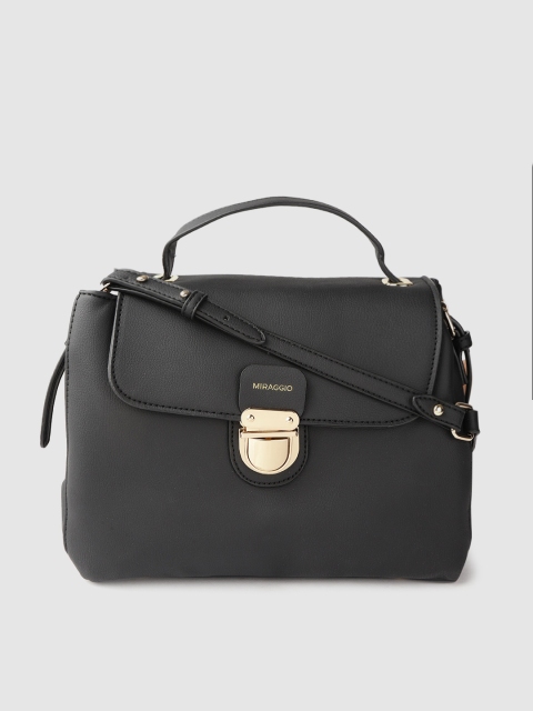 

MIRAGGIO Black Solid Satchel Bag
