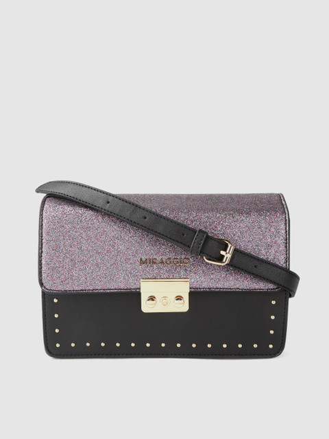 

MIRAGGIO Pink & Black Glitter Sling Bag