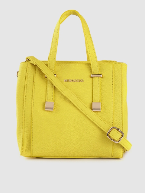 

MIRAGGIO Women Yellow Solid Handheld Bag