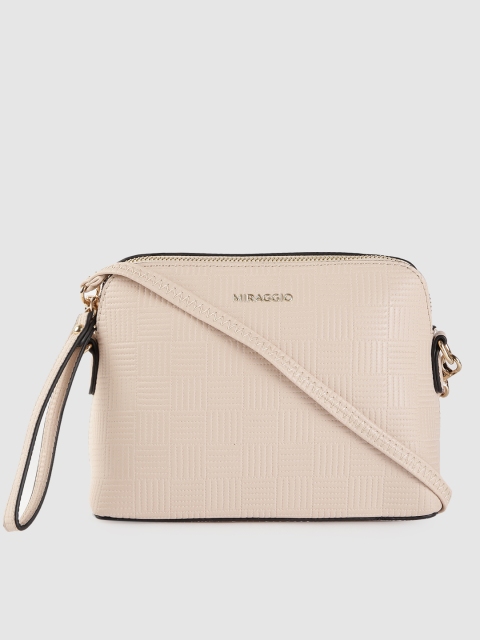 

MIRAGGIO Women Beige Solid Sling Bag