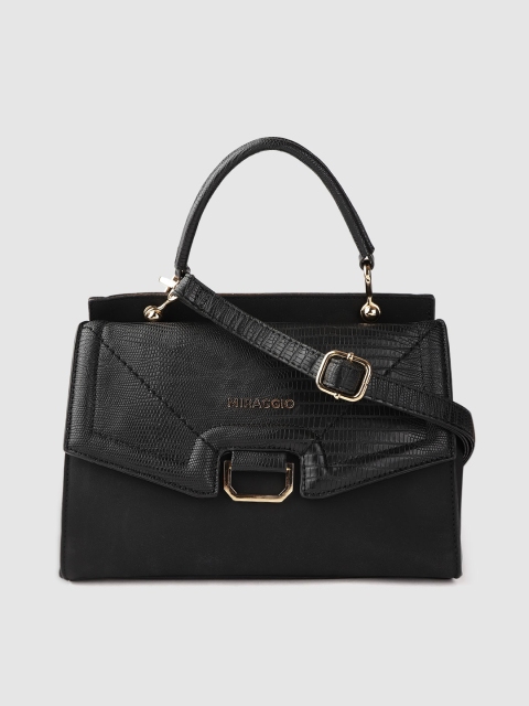

MIRAGGIO Women Black Textured Satchel