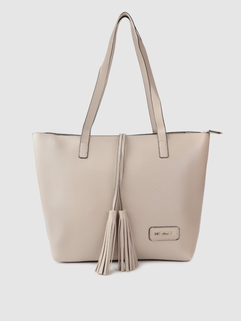 

MIRAGGIO Beige Solid Shoulder Bag with Tasselled Detail