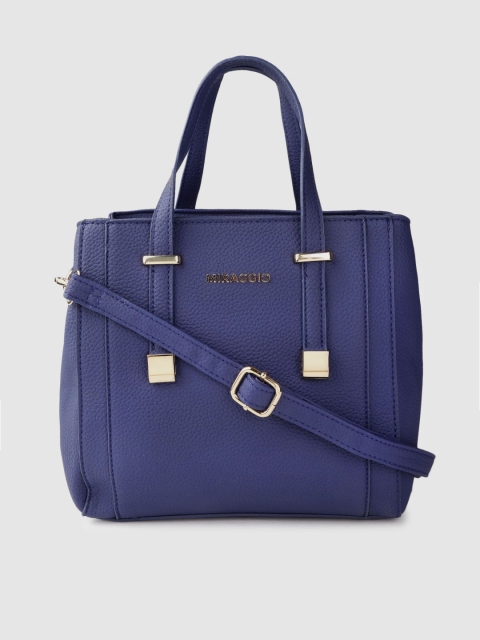 

MIRAGGIO Women Blue Solid Handheld Bag