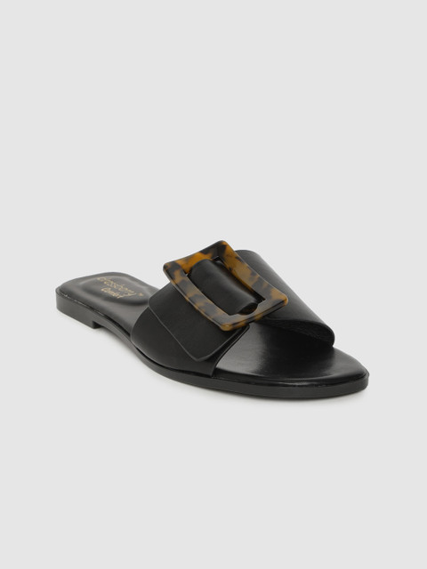

DressBerry Women Black Solid Open Toe Flats
